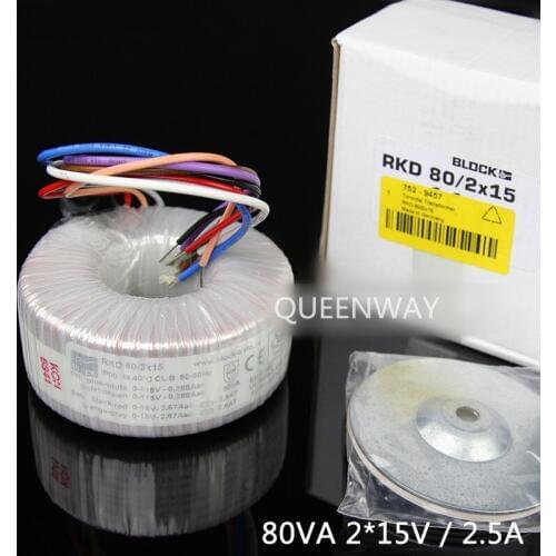 T-010 2*15V 80VA 80W Germany Block New Toroidal Transformer