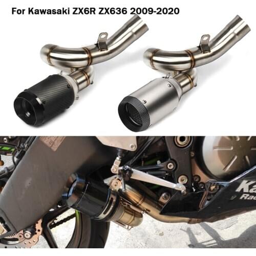 Exhaust System For Kawasaki Ninja ZX6R ZX636 2009-2020 Exhaust Tips Muffler Short Tail Pipe Connection Link Pipe Middle Tube