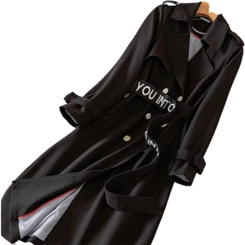 Women Fashion High-End Quality Suit Collar Windbreaker 2021 Autumn New Loose British Style Mid-Length Thin Female Jacket A583WCH