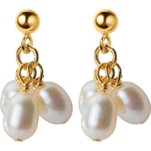 925 Solid Sterling Silver Tassel Freshwater Pearl Stud Earrings for Women Wedding Jewelry Gift Accessories pendientes eh1037