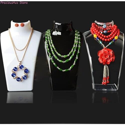 1PC 4 Colors Acrylic Mannequin Necklace Jewelry Display Holder Pendant Earrings Decorate Exhibition Display Stand Shelf