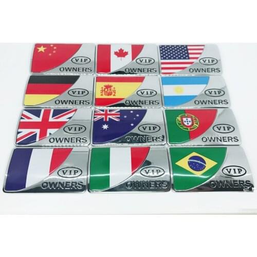 1pcs 7.1cm*4.6cm 3D New fashion style VIP OWNERSNational flag car stickers emblem car styling for Badge decal Auto Accessories