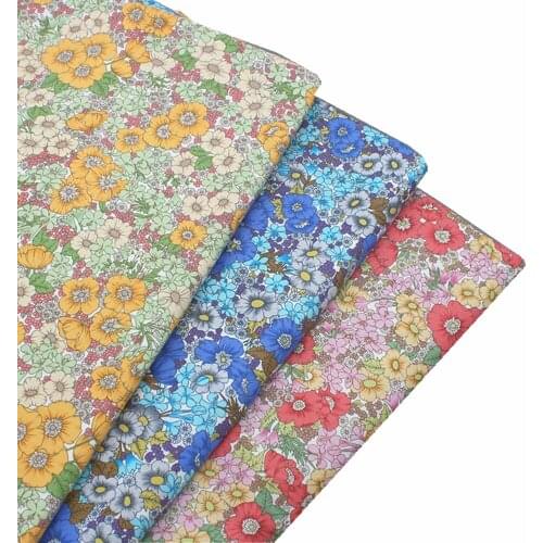 145x50cm Plaid Cotton Big Floral Print sewing Fabric making Dress Garment Material DIY Cloth
