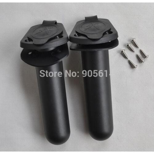 2 pcs Plastic Flush Mount Fishing Boat Rod Holder & Cap Cover Kayak NEW
