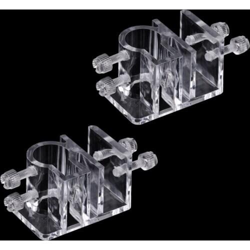 2x Fish Tank Aquarium 1.02in Water Pipe Clamp Clip Holder Filter Tube Mount