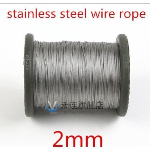 20meter/lot 2mm Roll High Tensile Stainless Steel Wire Rope 7X7 Structure
