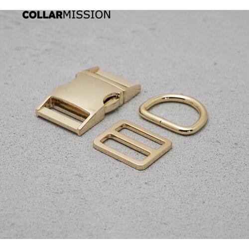 25mm Gold metal plated buckle (metal buckle+ adjust buckle+ D ring) for DIY dog collar backpack bag webbing DIY accessories