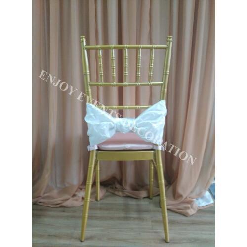 40pcs YHA#55 elegent rosette taffeta/satin chair band for any chair back decor