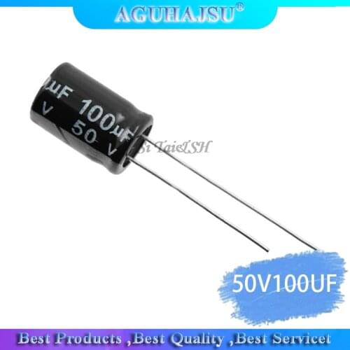 50PCS Higt quality 50V100UF 8*12mm 100UF 50V 8*12 Electrolytic capacitor