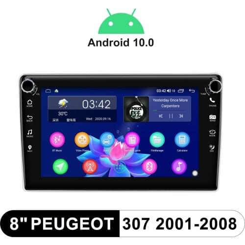 8" Car Radio Head Unit Central Multimedia Car Navigation System 4G DVR OBD2 For Peugeot 307 2001-2008 With Android Auto&CarPlay