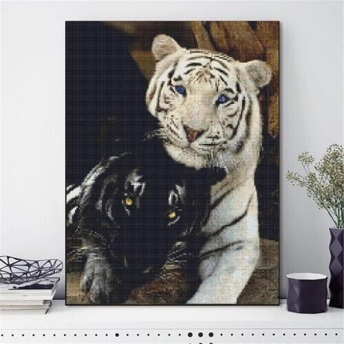 Tiger DIY Full Diamond Painting Cartoon Diamond Embroidery Diamond Picture Wall Hanging Painting