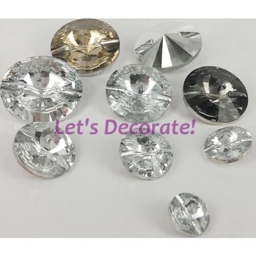 Free shipping 200PCS/LOT 16mm~30MM Clear Color Crystal Glass Buttons/ Sewing Crystal Buttons/ Sofa Buttons/ Decoration Buttons