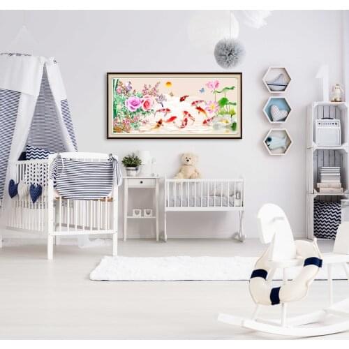 Large Size 5D Diamond Painting Landscape Diamond Mosaic Full Square Round Fish Animals Diamond Embroidery HandCrafts Decoration