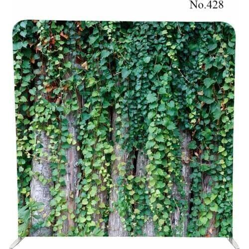 No.428 green ivy plant growing on wooden fence pillow case backdrop with stand for photobooth