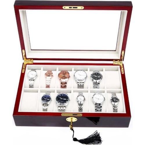 2/3/5/6/10/12 Grids Wooden Watch Box Jewelry Box Display Watch Case Holder Organizer for Watches Men Valentines Day Gift
