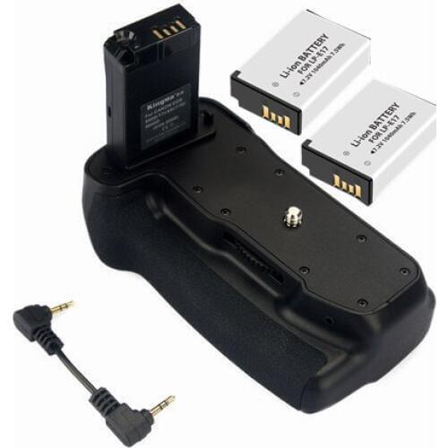 Battery Grip Holder + 2x LP-E17 Battery for Canon EOS 850D/800D/Rebel T7i/77D/Kiss X9i DSLR Camera, LP-E17, LPE17
