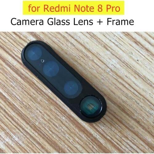 For Xiaomi Redmi Note 8 Pro Back Camera Glass Lens Frame Main Rear Camera Lens with Frame Repair Spare Parts