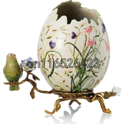 Europe bronze inlaid decorative ceramic bottle Home Furnishing classical living room decoration crafts