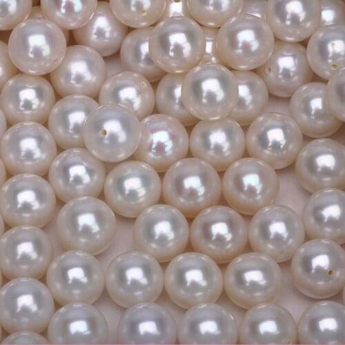 3A Quality High Luster Round Pearls 8-8.5mm 9-9.5mm Loose Freshwater Pearls Half Hole Drilled Pearl Price