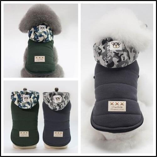 Puppy Camouflage Hoodies Warm Pet Dog Clothes for Small Dogs Clothing Chihuahua Winter Outfit Jacket for Yorkies Pug Costume