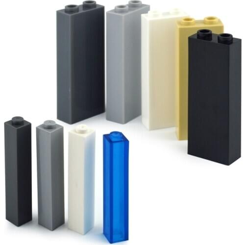 DIY Building Blocks Thick Bricks 1x2x5 1x1x5 Dots Educational Creative Plastic Toys for Children Compatible 2453 2454