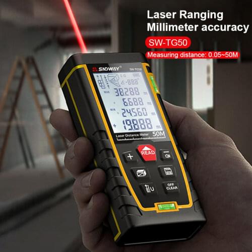SNDWAY 50M Laser Rangefinder Hand held Distance Meter Range Finder Metro Trena Laser Tape Measure Ruler Roulette Tool
