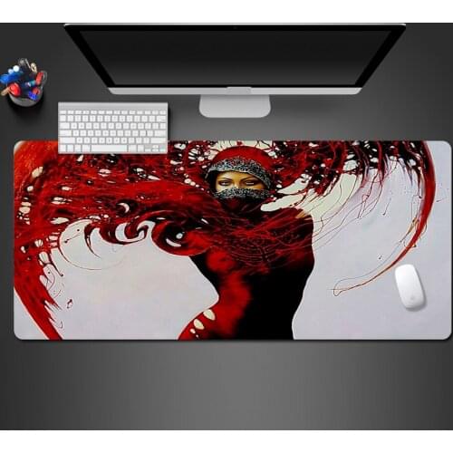 Hot Selling Personality Red Girl Game Mouse Pad Senior Natural Rubber Washed Large Table Pad Game Accessories Computer Mouse Mat