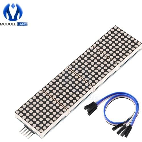 MAX7219 LED Microcontroller 4 In 1 Display With 5Pin Line Dot Matrix Control Module 8 x 8 8*8 Dot 5V Common Cathode for Arduino