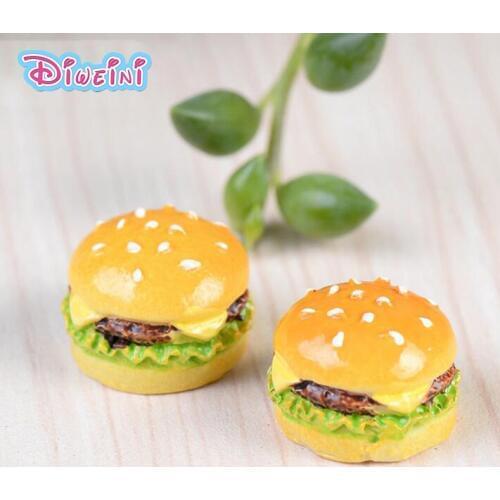 Miniature Hamburger Simulation Food Miniature Figurine Pretend play Kitchen Toy Doll House DIY Accessories gift Baby Gift