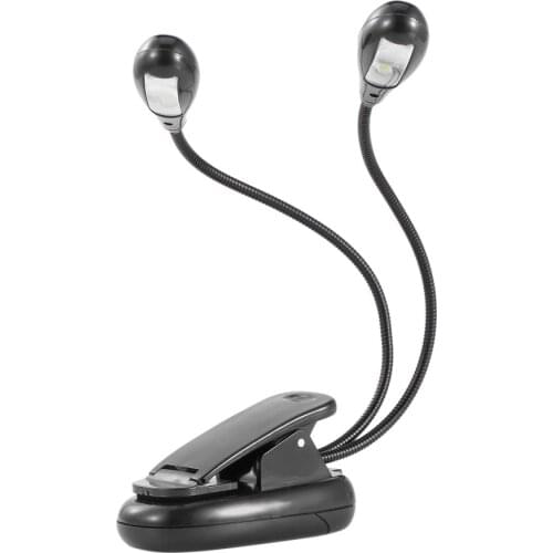 Fashion Adjustable Goosenecks 2 Dual Flexible Arms 4 LED Clip-on Light Lamp Desk Table Lamp For Piano Music Stand Book