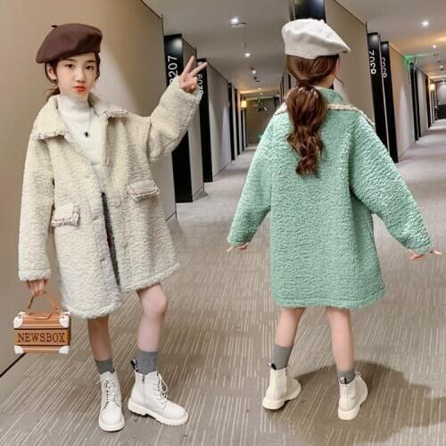 Girl Solid Lamb Coat Winter New Girls Coats Toddler Girl Fall Clothes Baby Girl Winter Clothes