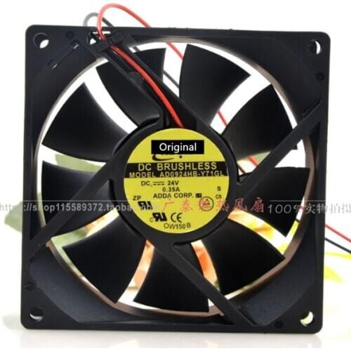 Original 100% working ForADDA AD0924HB-Y71GL Server Cooling Fan DC 24V 0.35A 90x90x32mm 2-wire