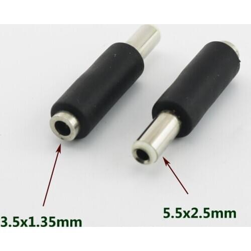 DC Power 5.5mm x 2.5mm Male Plug To 3.5mm x 1.35mm Female Jack Straight Adapter Connector
