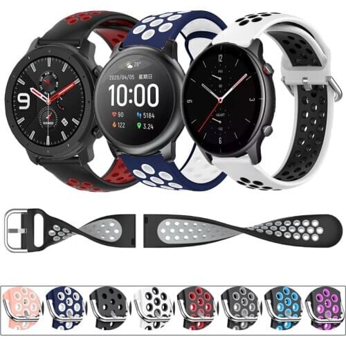 For Xiaomi Huami Amazfit GTR 47/Color/2/2E Smart Watch 22mm Strap Silicone Watch Bands For Haylou Solar LS05 Replace Accessories