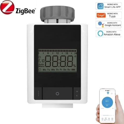 Tuya ZigBee 3.0 Smart Thermostatic Radiator Valve Home Thermostat Heater TRV Smart Life APP Control Work with Alexa Google home