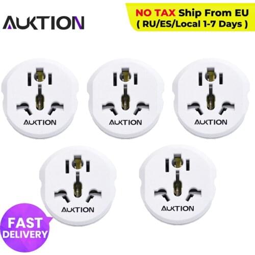 AUKTION 5Pcs/Lot 16A Universal EU Converter Adapter 250V AC Office Travel Charger Wall Power Plug Socket With Home Adapter