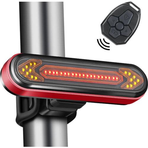 Bicycle Light Tail Light Warning Bike Rear Light Smart Wireless Remote Turn Signal Light LED Bicycle Lantern USB Rechargeable