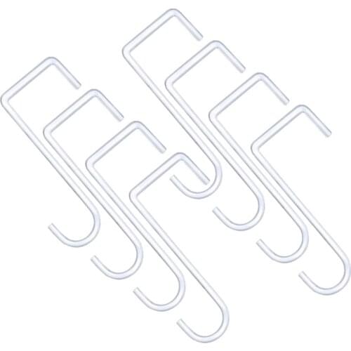 Patio White Powder Coated Steel Fence Hooks for Hanging Plants, Planters, Bird Feeders, Lights, 8 PCS