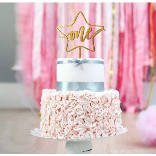 XY-ONE Star Cake Topper,First Birthday Topper, Baby Girl Boy Unique Anniversary Toppers,Welcome baby Topper