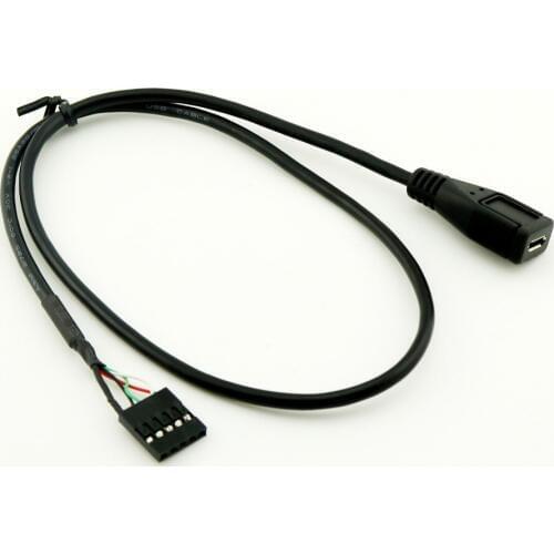 1pcs 50cm Micro USB Female to Dupont 5 Pin Female Header Motherboard Adapter Cable