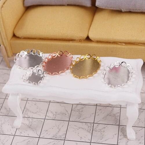 1 Pc Miniature Alloy Fruit Tray Kitchen Mini Model 1:12 Doll House Life Scene Toy