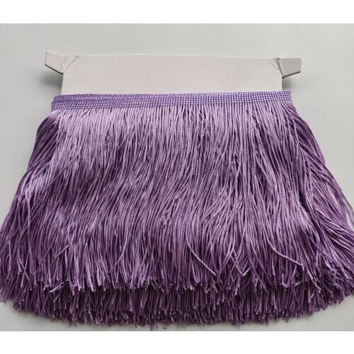 15CM Long 1 Meters Light Purple Lace Fringe Trim Polyester Tassel Fringe Trimming For Dress Stage Garment Curtain Accessories