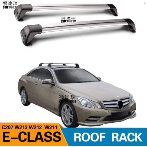 2 Pcs for Mercedes-Benz E-Class W213 C207 W212 W211 Sedan Roof Bar Car Special Aluminum Alloy Belt Lock Led Shooting CORSS RACK