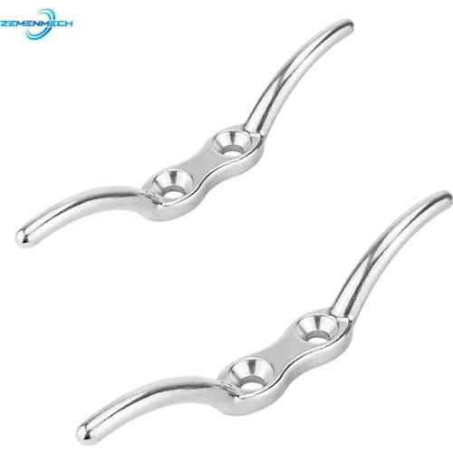 2PCS Flagpole Cleat Hook Fixed Hook Flag Rope Cleat Flag Halyard Boat Securing Tie Down Docks Tarps Awnings Marine Hardware Boat
