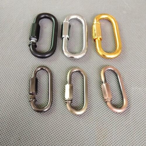 4pcs/lot 4mm D Shape Buckle Carabiner Survial Key Chain Clip Hook Hammock Hooks Quick Link Chain for chandelier DIY accessories