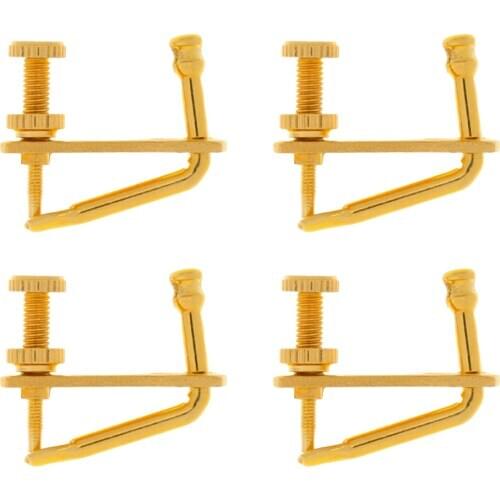 4pcs Golden Plated Violin Fine Tuner String Adjuster For 4/4 3/4 Violin Part Kit