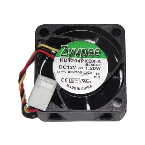 40x40x10mm KDE1204PFV1 4cm 11.MS.A.GN 12V 0.1A 1.1W 3Wire Cooling Fan