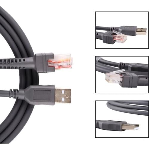 6 Feet USB to RJ45 Cable For Motorola Symbol LS1203 LS2208 LI2208 LS3008 LS4208 DS6708 Barcode Scanner CBA-U01-S07ZAR