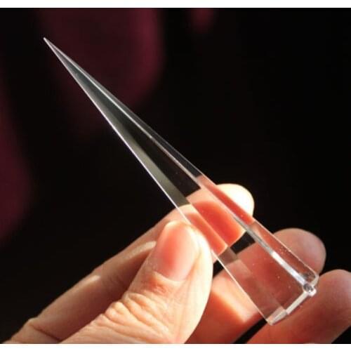 A*3.4" Natural Clear Crystal Disintegrator Pranic 6 sided Wand Healing 17g