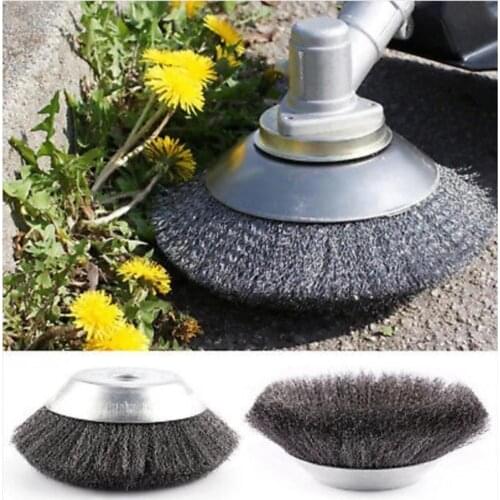 Plate Head Grass Tray 150mm/200mm Grass Trimmer Head Steel Wire Brush Cutter Dust Removal Weeding For Lawn Mower 6"/8" Bowl